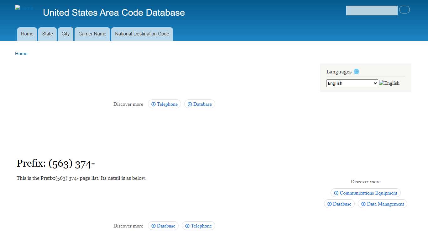 Prefix: (563) 374- | United States Area Code Database
